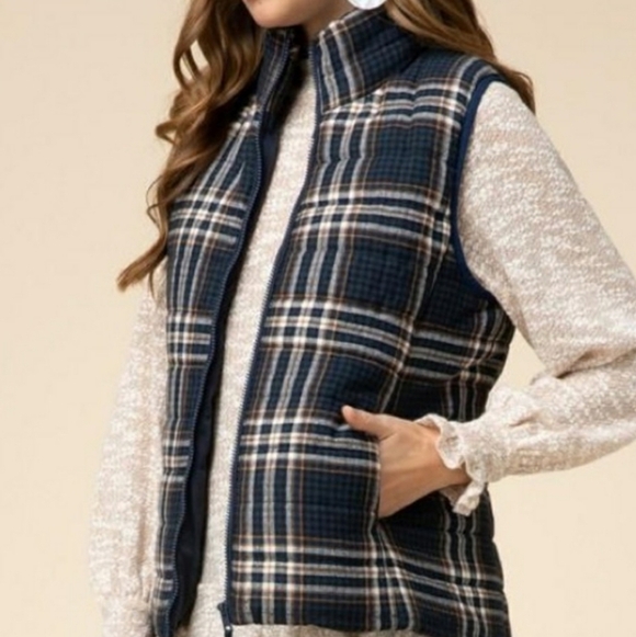 Entro New Haven Plaid Vest Womens - Picture 8 of 8